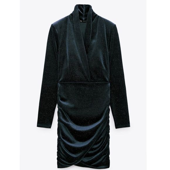 ZARA SPARKLY VELVET DRESS NWOT - Picture 13 of 16